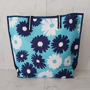 NWOT Estee Lauder Blue Flower Print Tote Bag